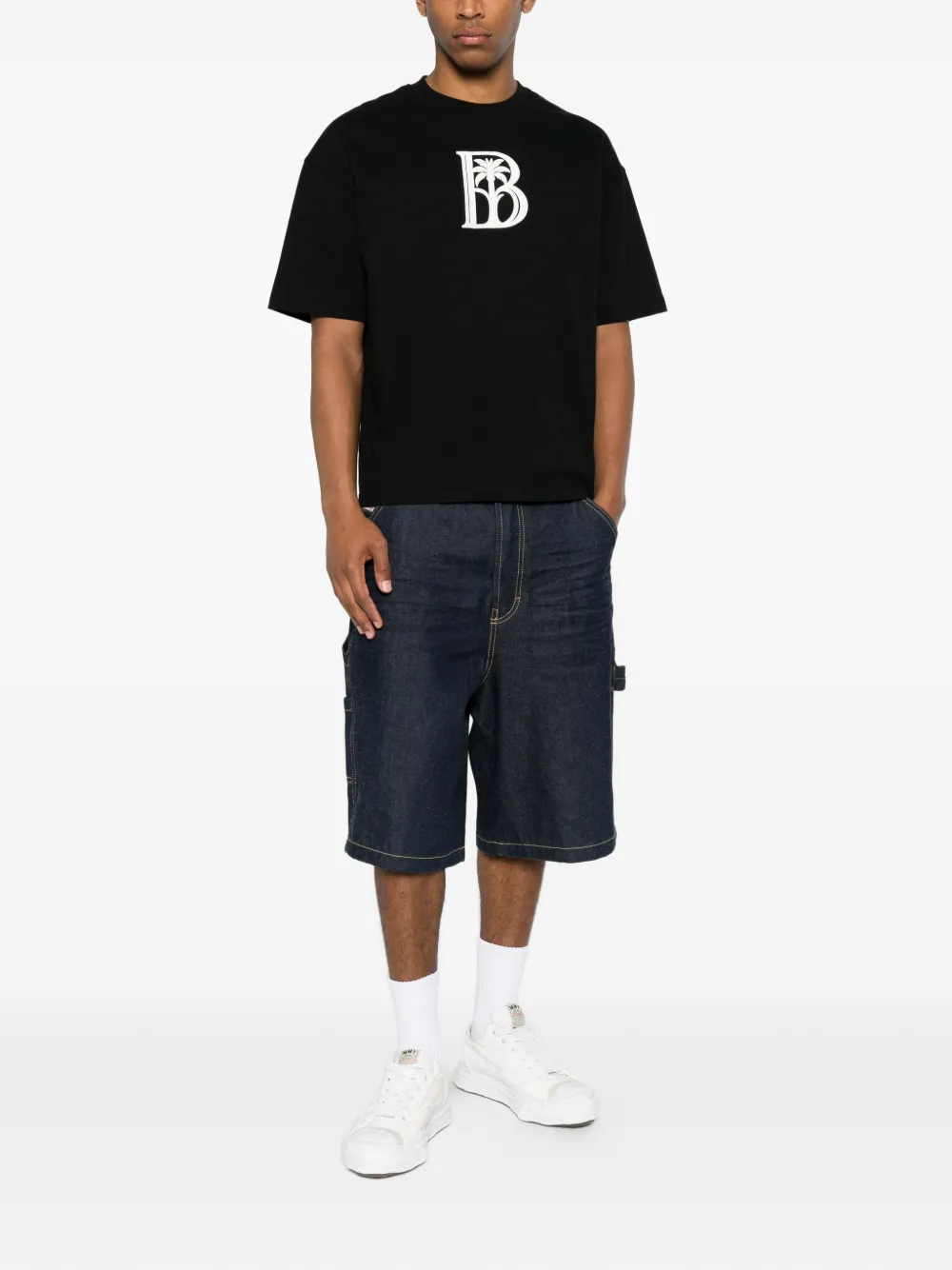 BLUE SKY INN T-shirt met palm-logo Zwart