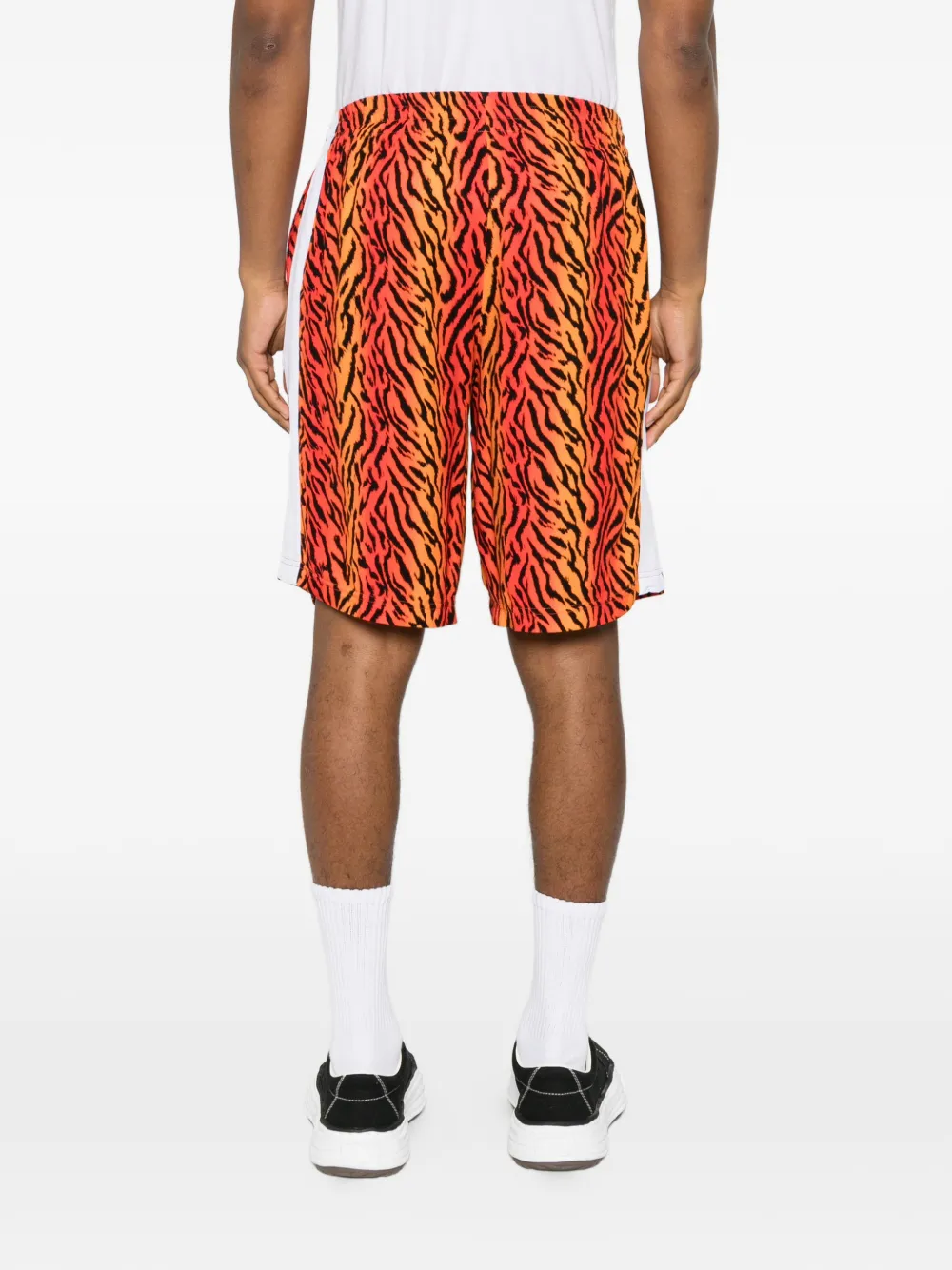 BLUE SKY INN Shorts met zijstreep en tijgerprint Oranje