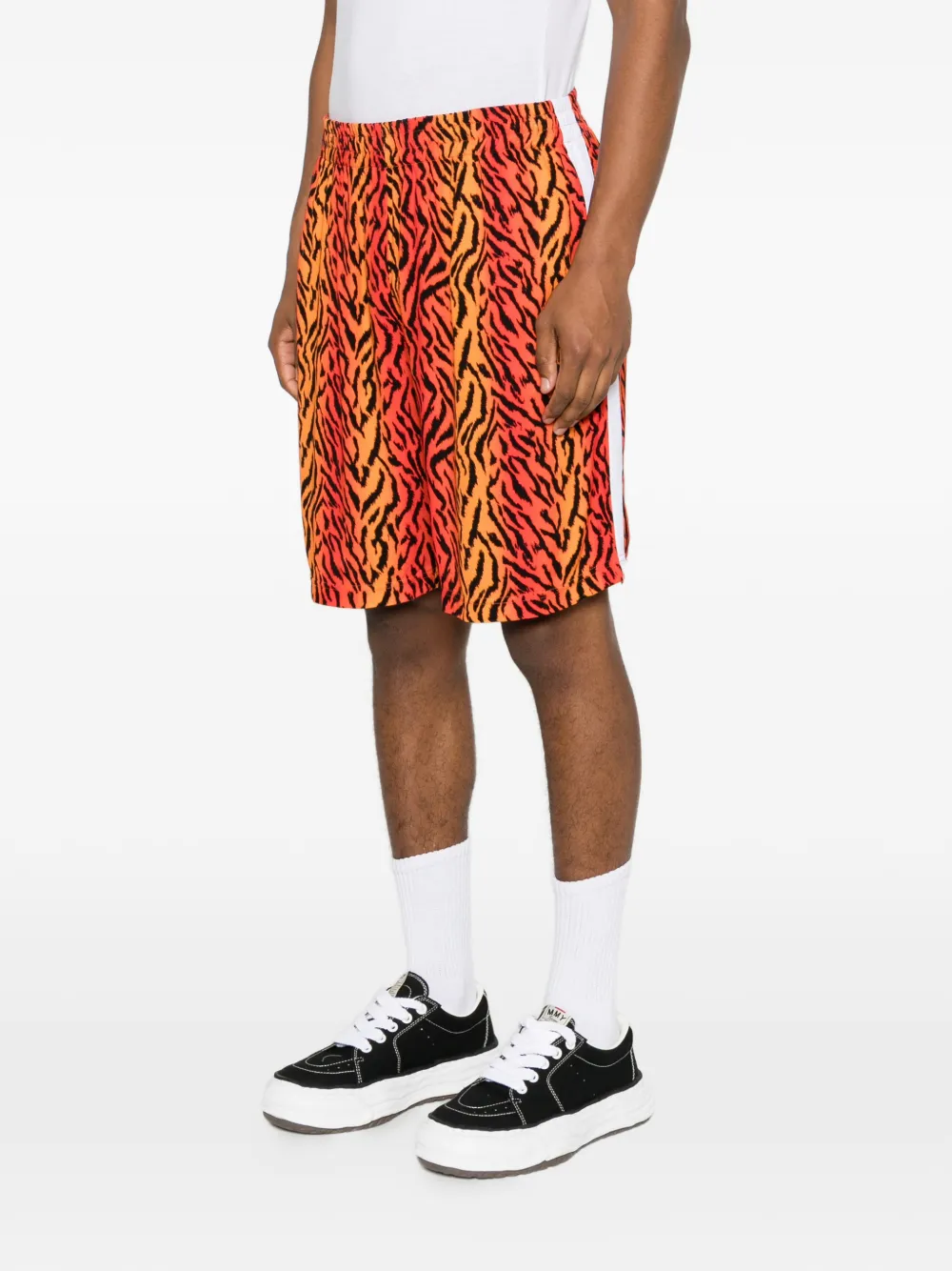 BLUE SKY INN Shorts met zijstreep en tijgerprint Oranje