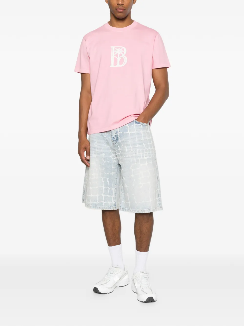BLUE SKY INN T-shirt met palm-logo Roze