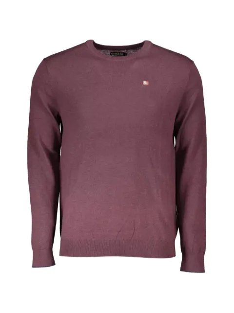 Napapijri logo-patch crew-neck sweater