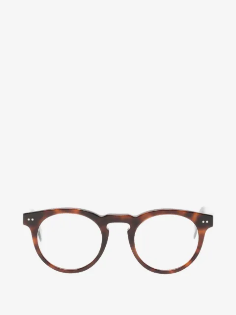 Lunor tortoiseshell-effect round-frame glasses