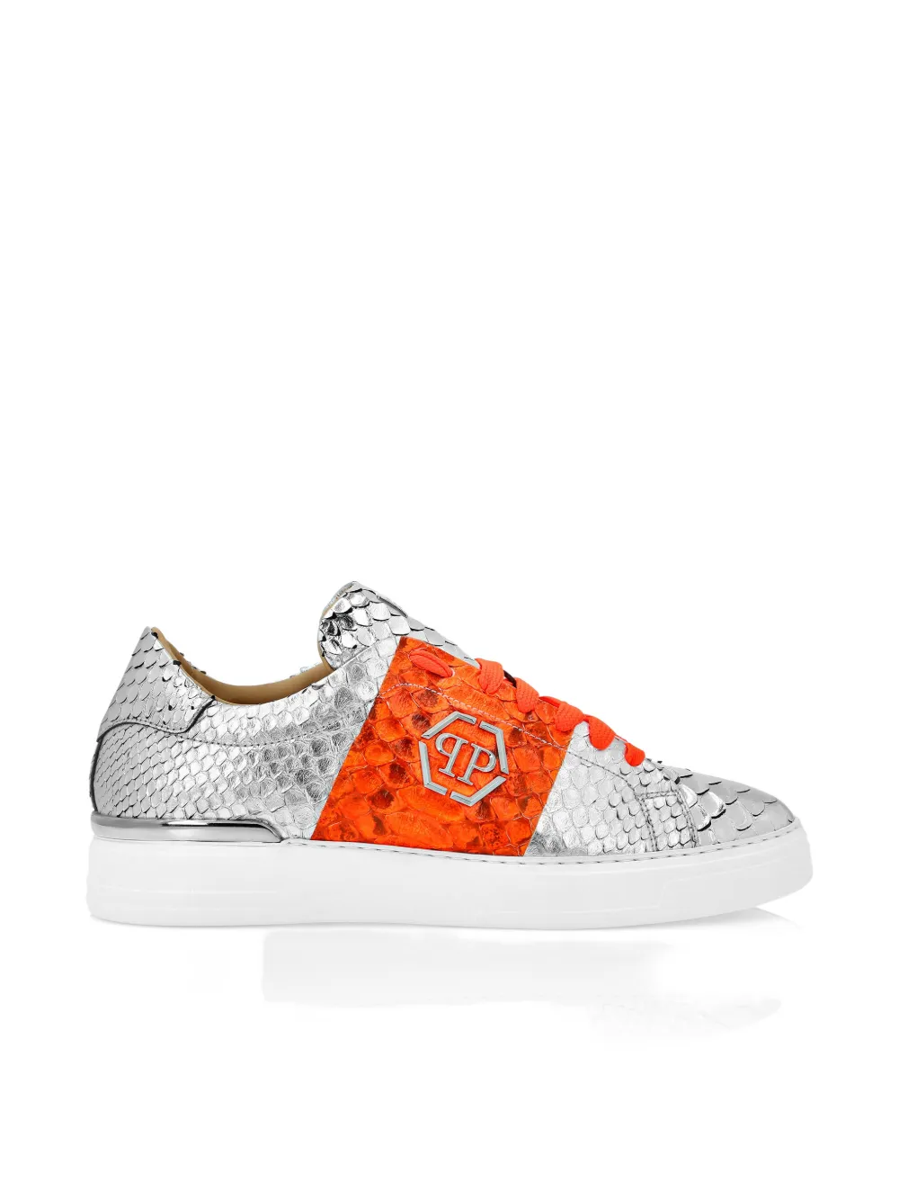 Philipp Plein leather sneakers - Silber