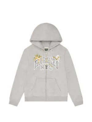 Denim Tears wreath-print zip-up Hoodie | Grey | FARFETCH