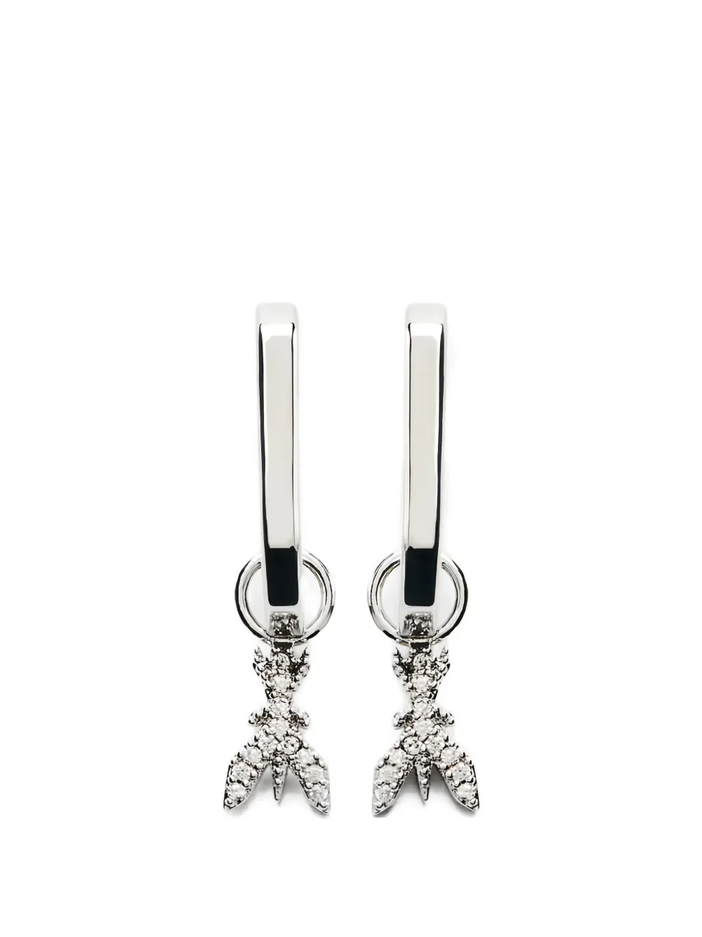 Patrizia Pepe fly detail hoop earrings - Argento