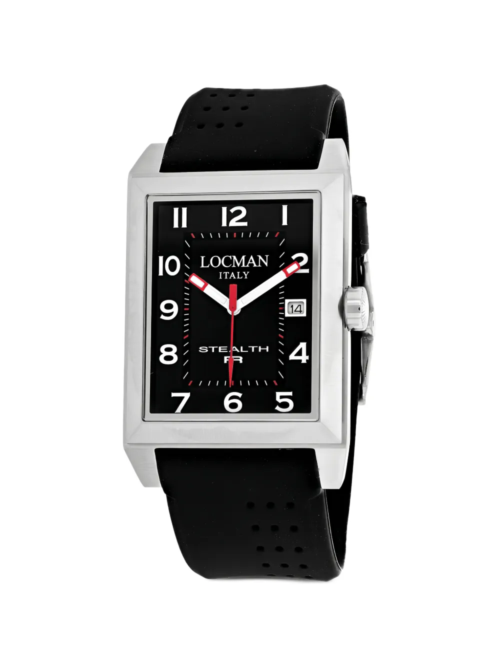 Locman Italy Stealth R rectangle-frame 34mm watch - Nero