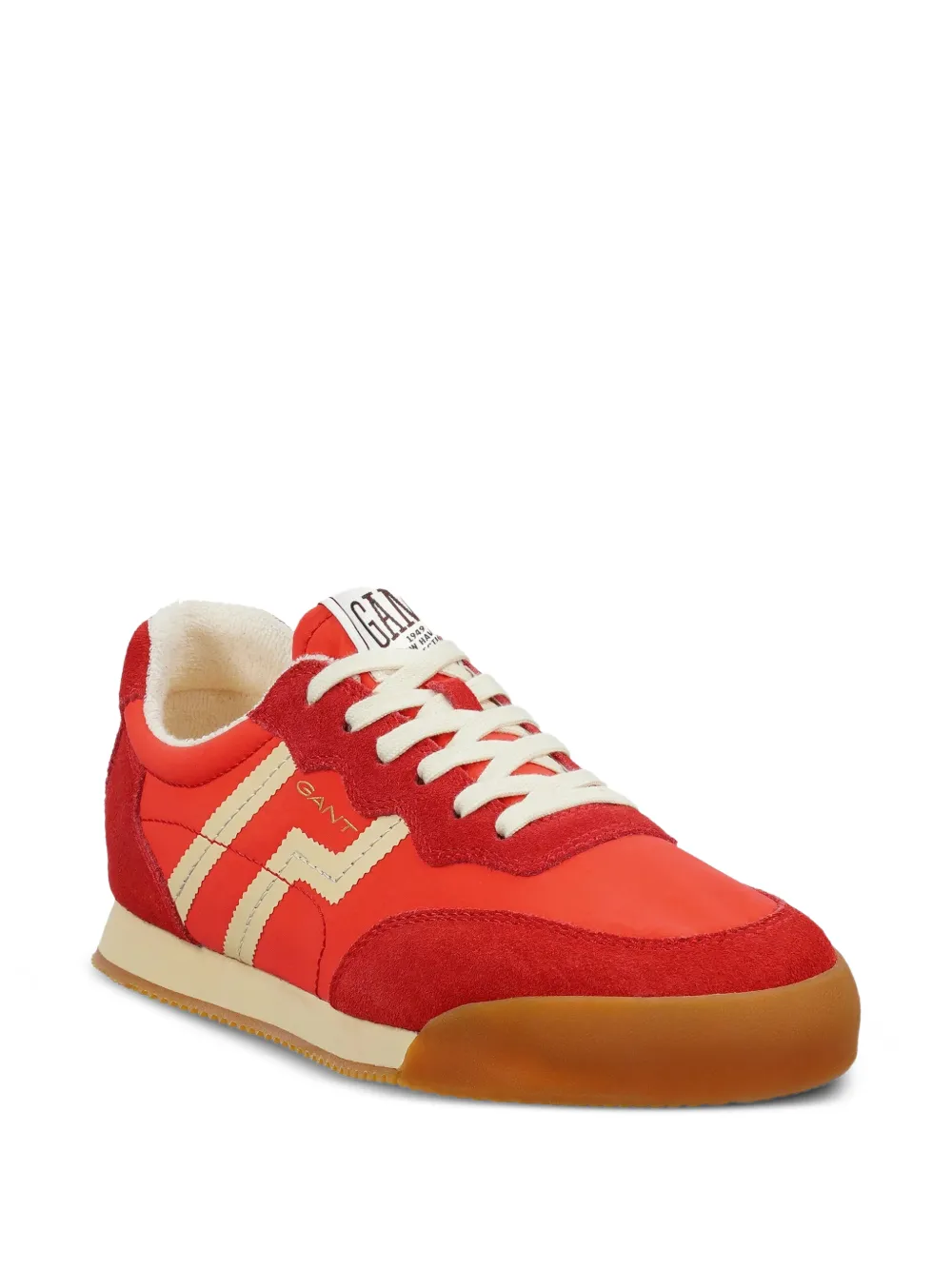 Gant Beylana gestreepte suède sneakers Rood