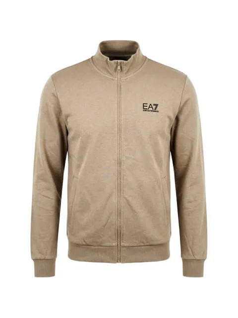 Ea7 Emporio Armani logo-print zip-up sweater