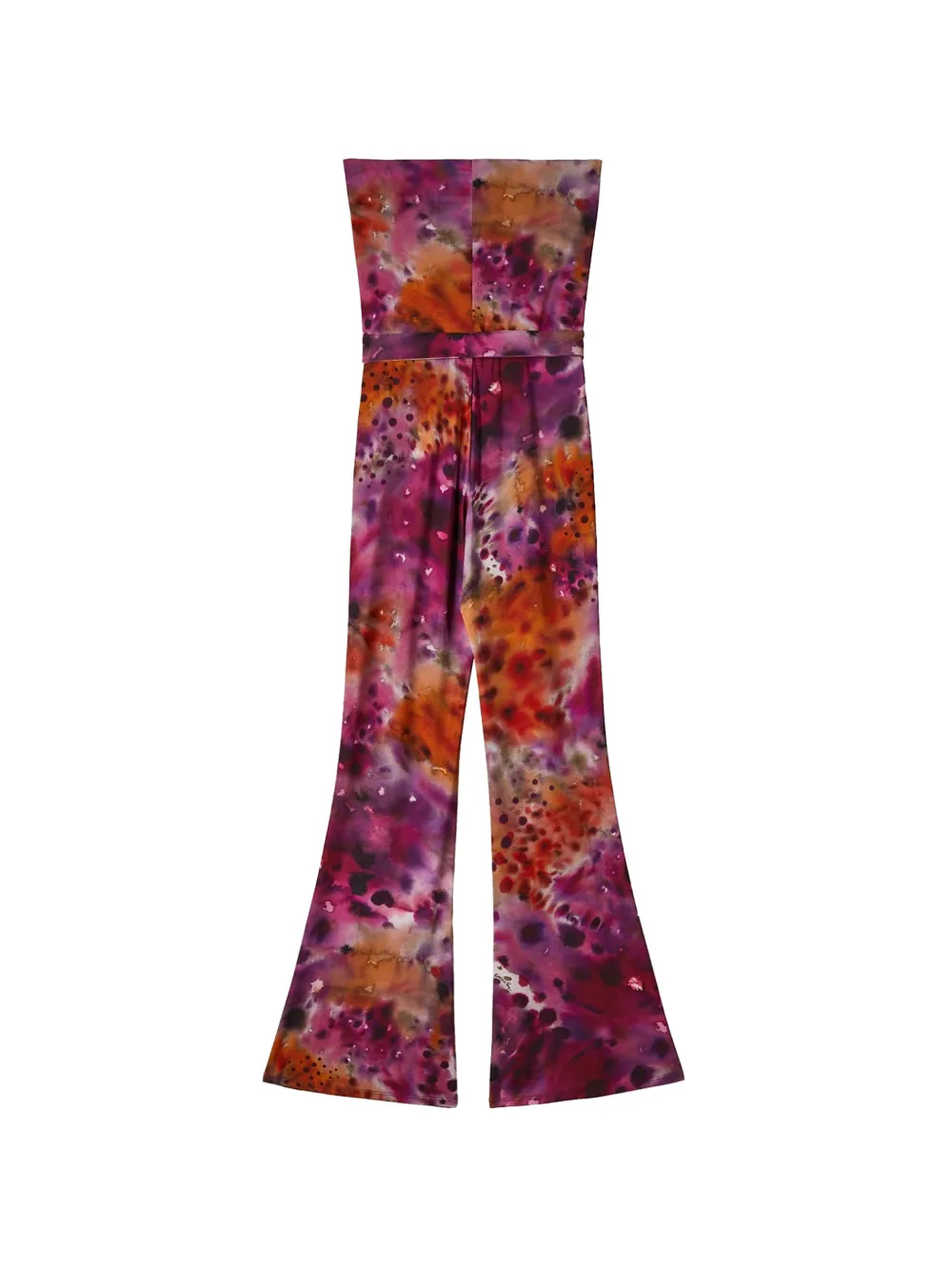 Patrizia Pepe Strapless jumpsuit met bloemenprint Paars