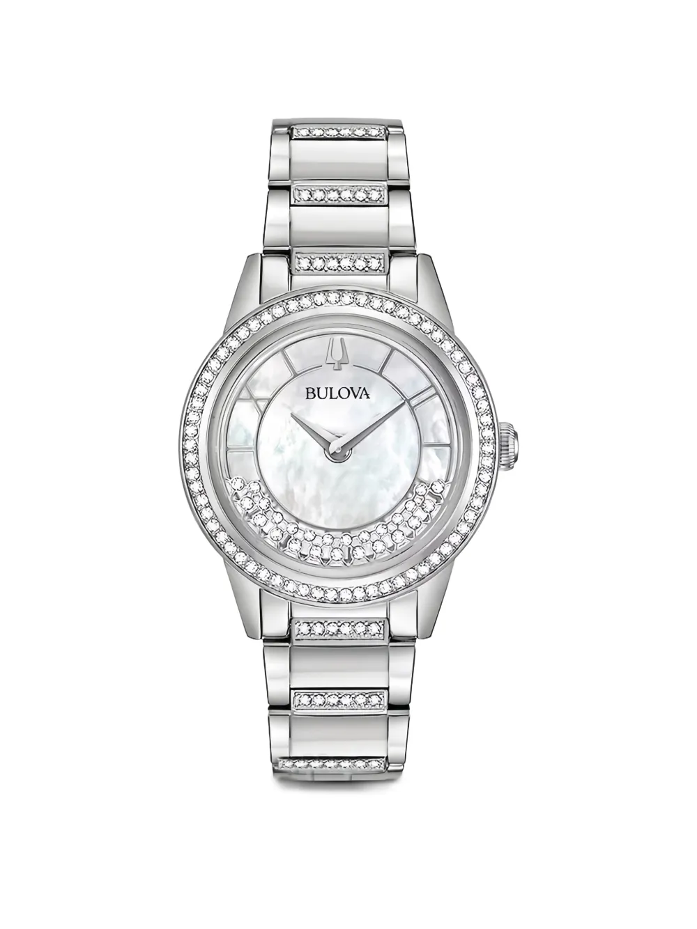 Bulova stainless steel TurnStyle crystal-embellished 32mm watch - Bianco