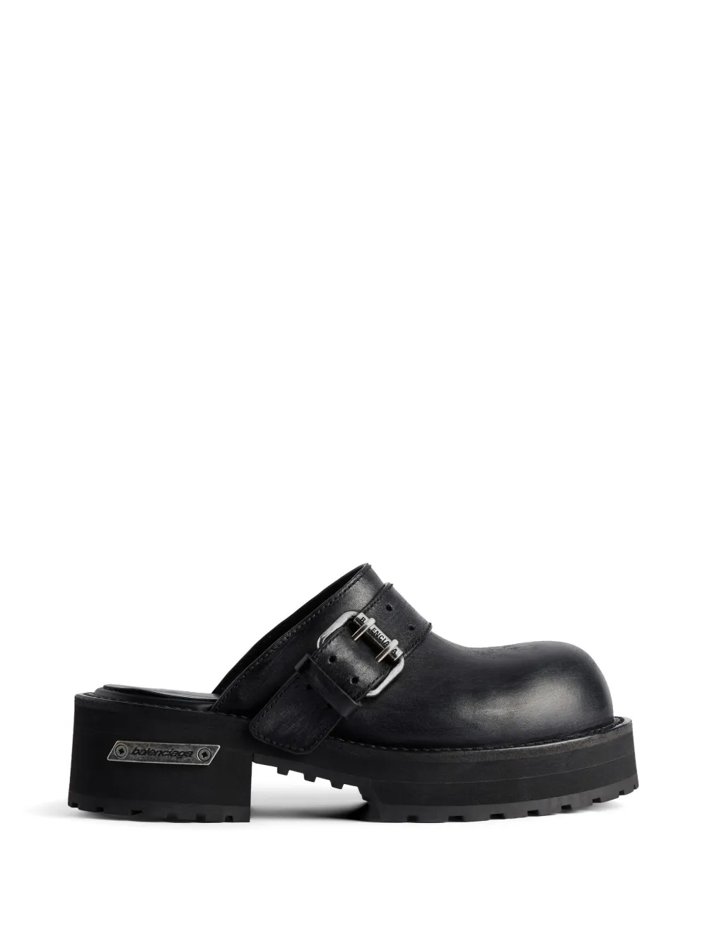 Balenciaga buckle-strap leather mules - Nero