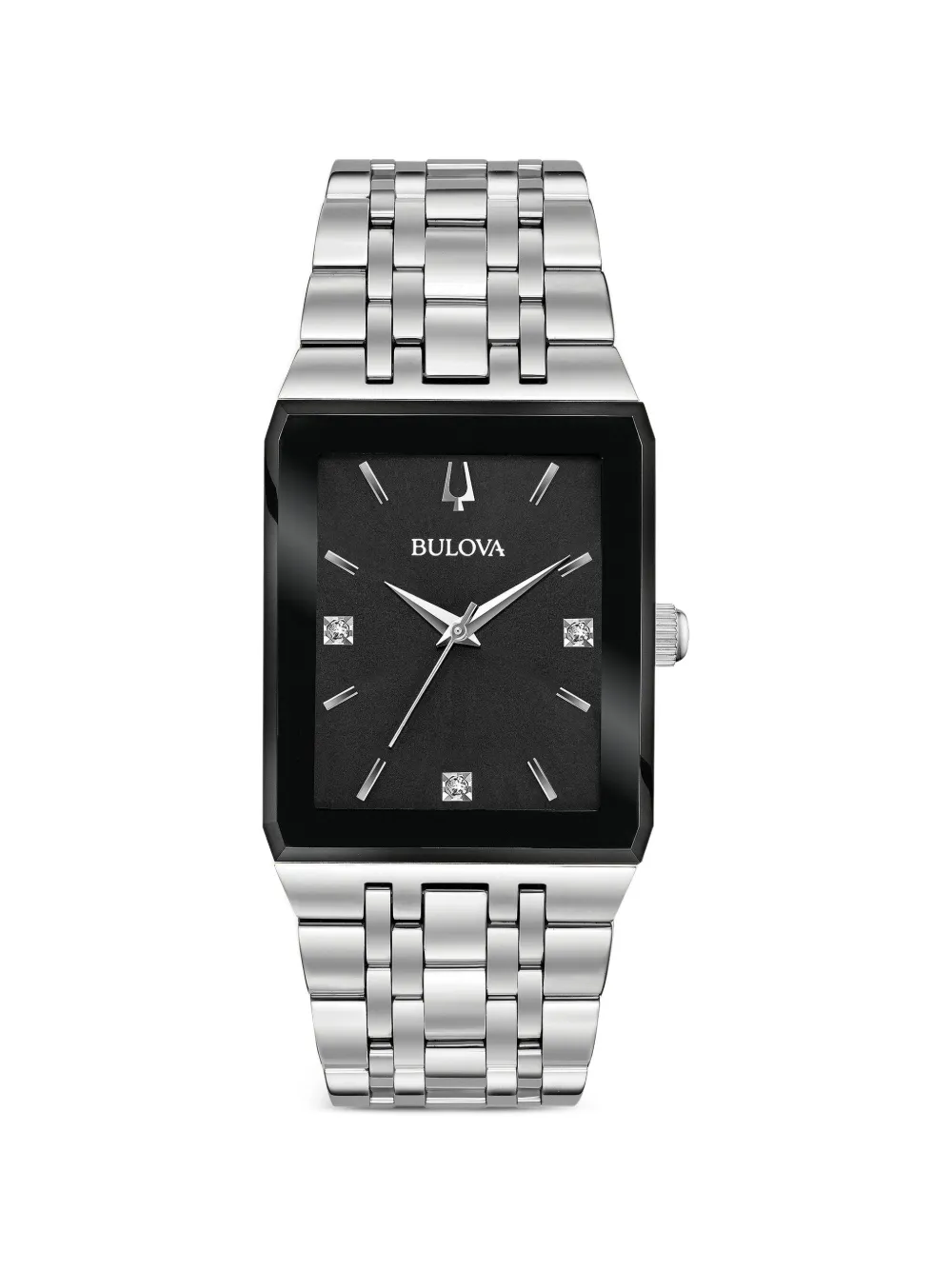 Bulova stainless steel diamond 30.5mm watch - Argento