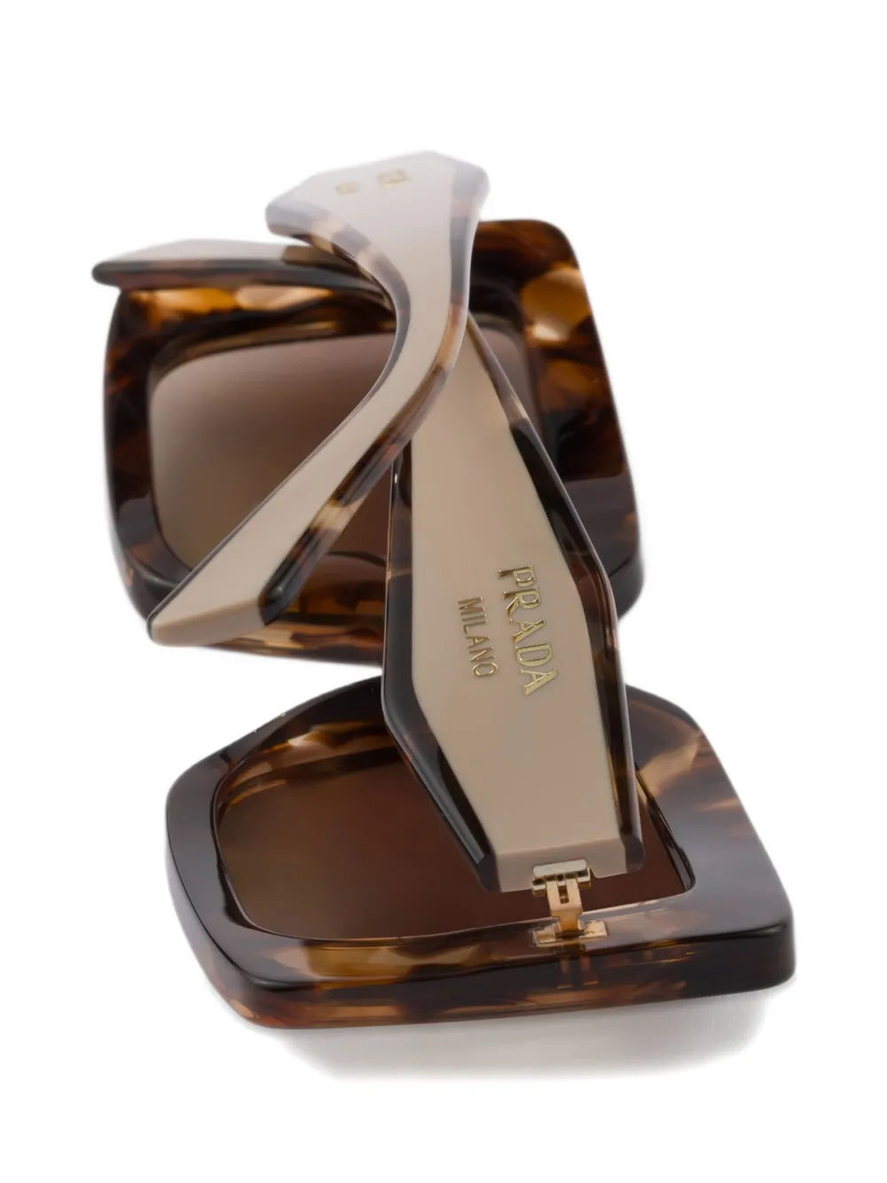 Prada Eyewear Zonnebril met Prada-logo Bruin