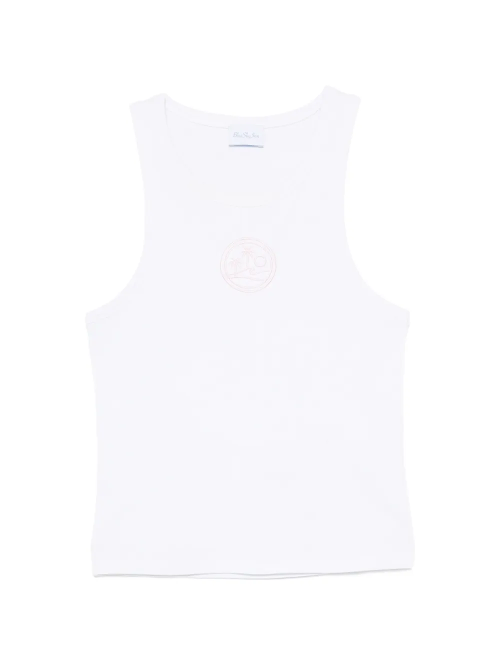 BLUE SKY INN logo-embroidered ribbed tank top - Bianco