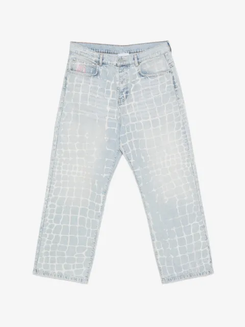 BLUE SKY INN jeans con efecto de piel de cocodrilo