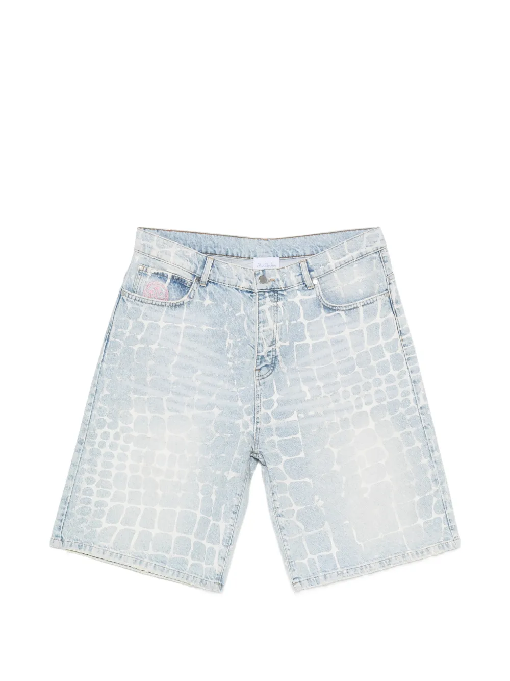 BLUE SKY INN Shorts con effetto coccodrillo