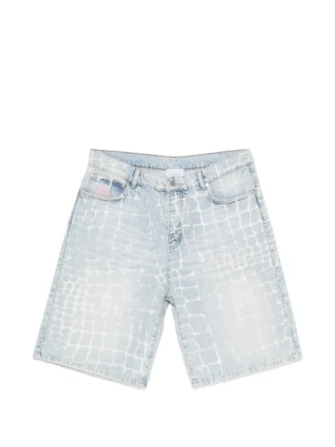 BLUE SKY INN bermudas con efecto de piel de cocodrilo
