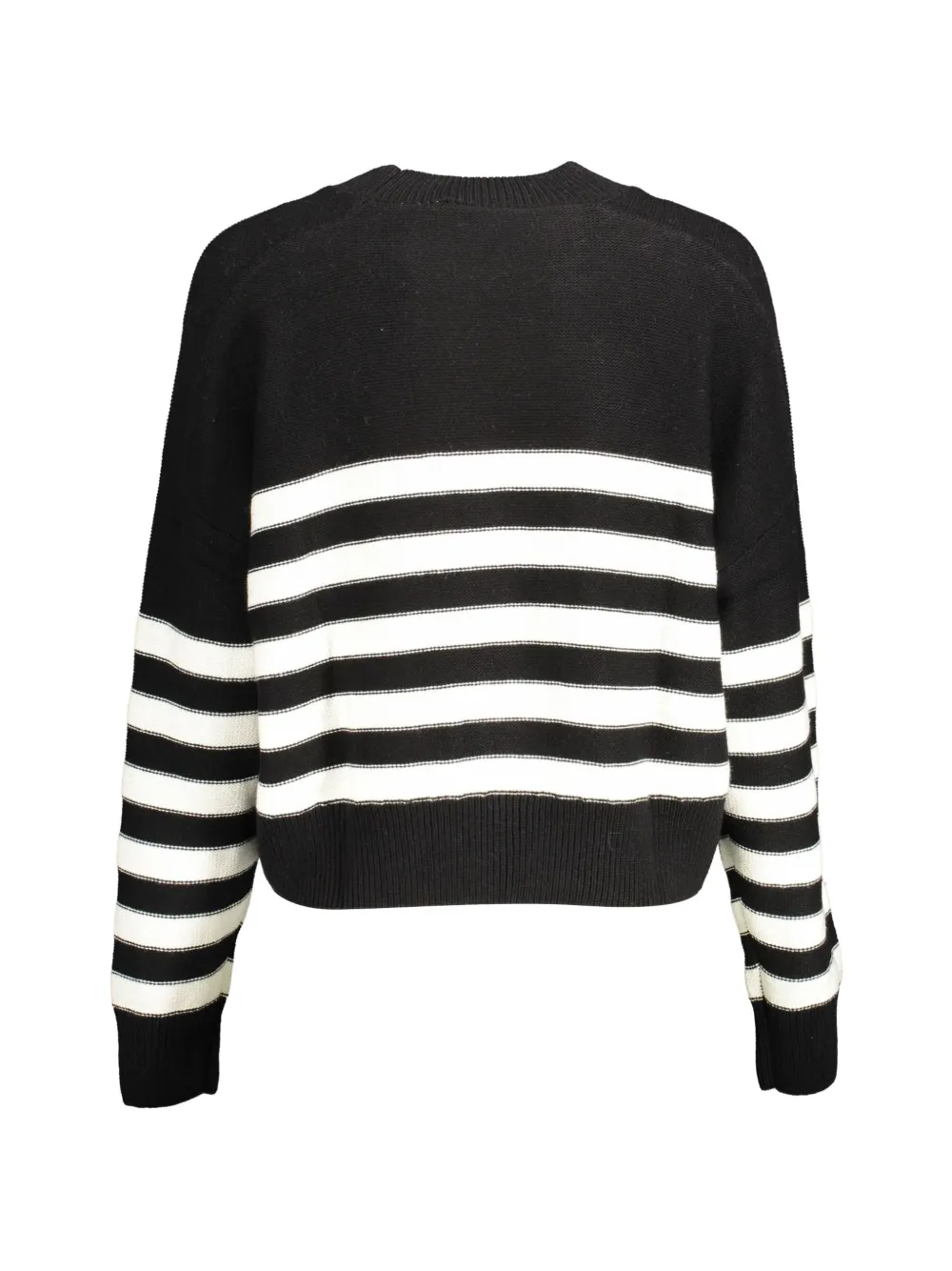 Desigual Stripe-pattern Embroidered Sweater In Black