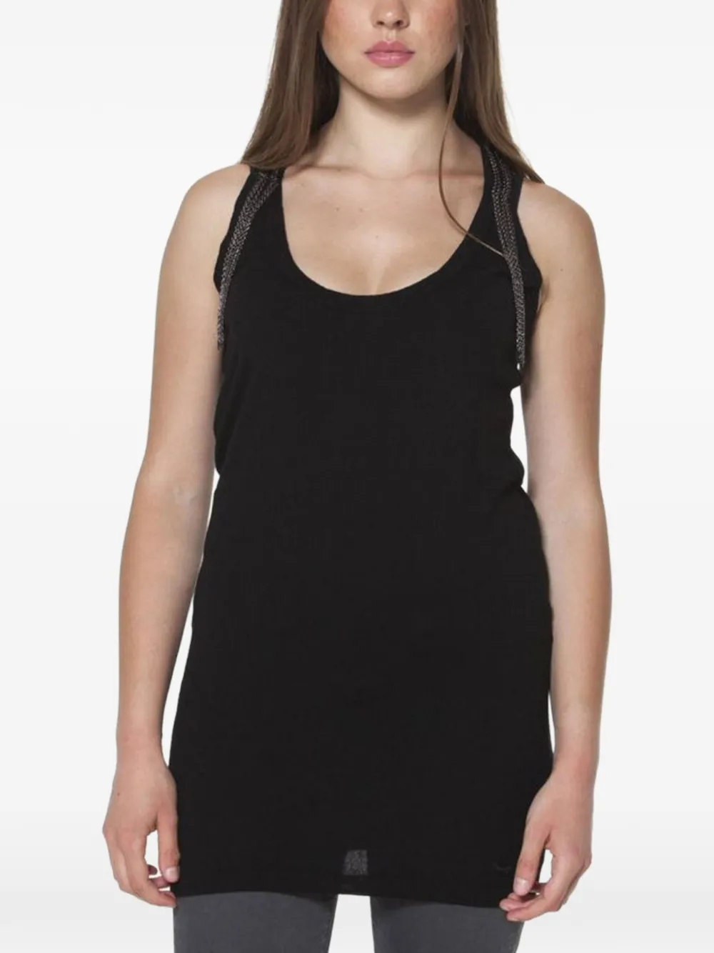 Fred Perry chain-link tunic top - Nero