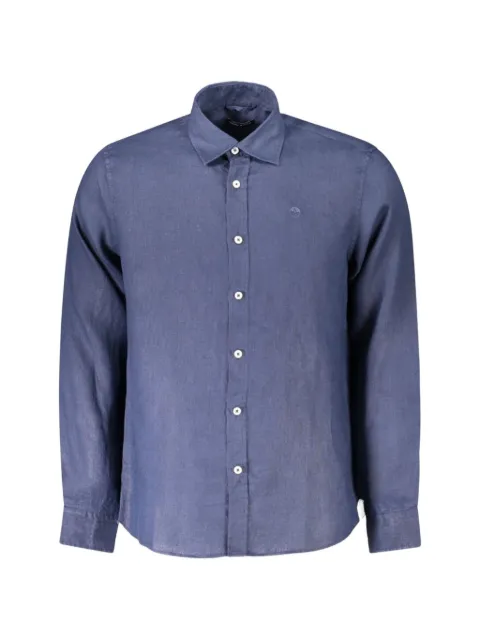 North Sails logo-embroidered linen shirt