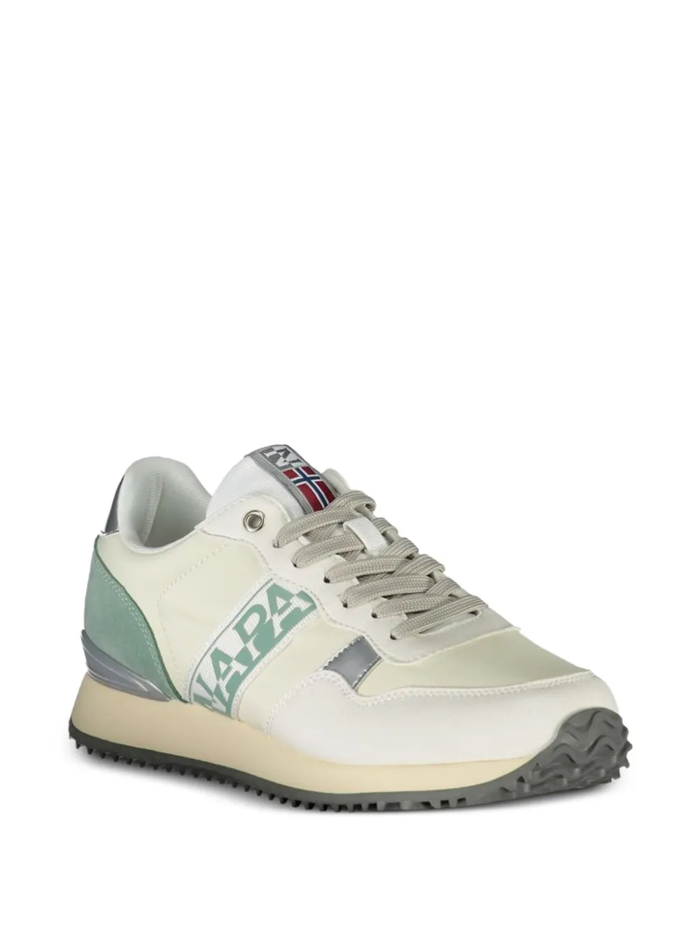 Napapijri Race logo-print sneakers Beige