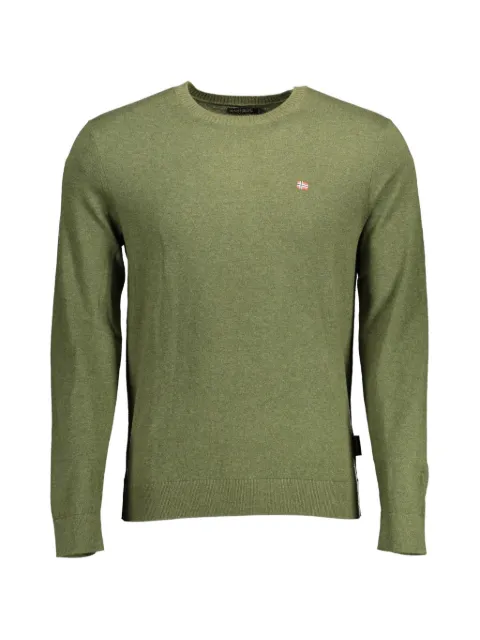 Napapijri logo-patch crew-neck sweater