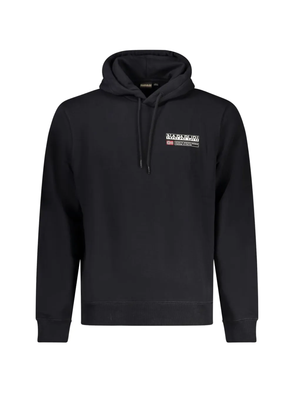 Napapijri logo-print cotton hoodie - Nero