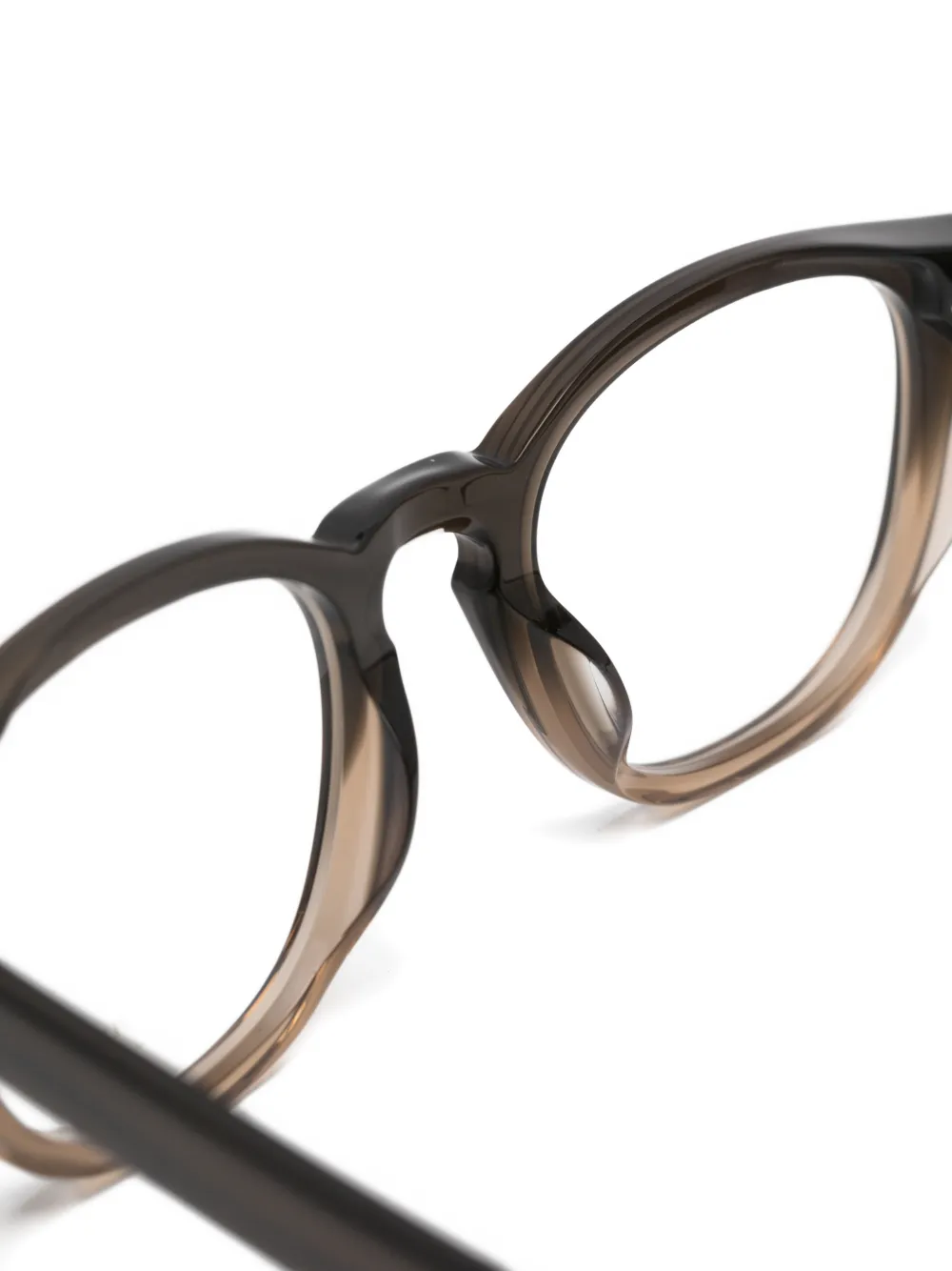 Oliver Peoples Bril met rond montuur Bruin