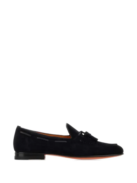 Santoni tassel-detail suede loafers