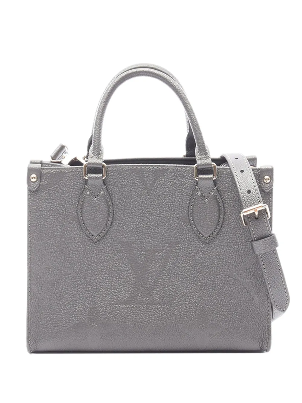 Louis Vuitton Pre-Owned Borsa a tracolla OnTheGo PM in pelle Monogram Empreinte 2021-2026 - Grigio