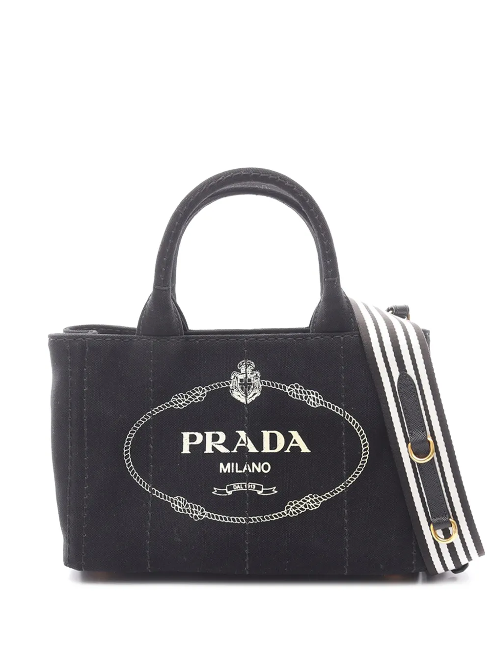 Prada Pre-Owned Borsa a mano Canapa Logo 2013-2026 - Nero