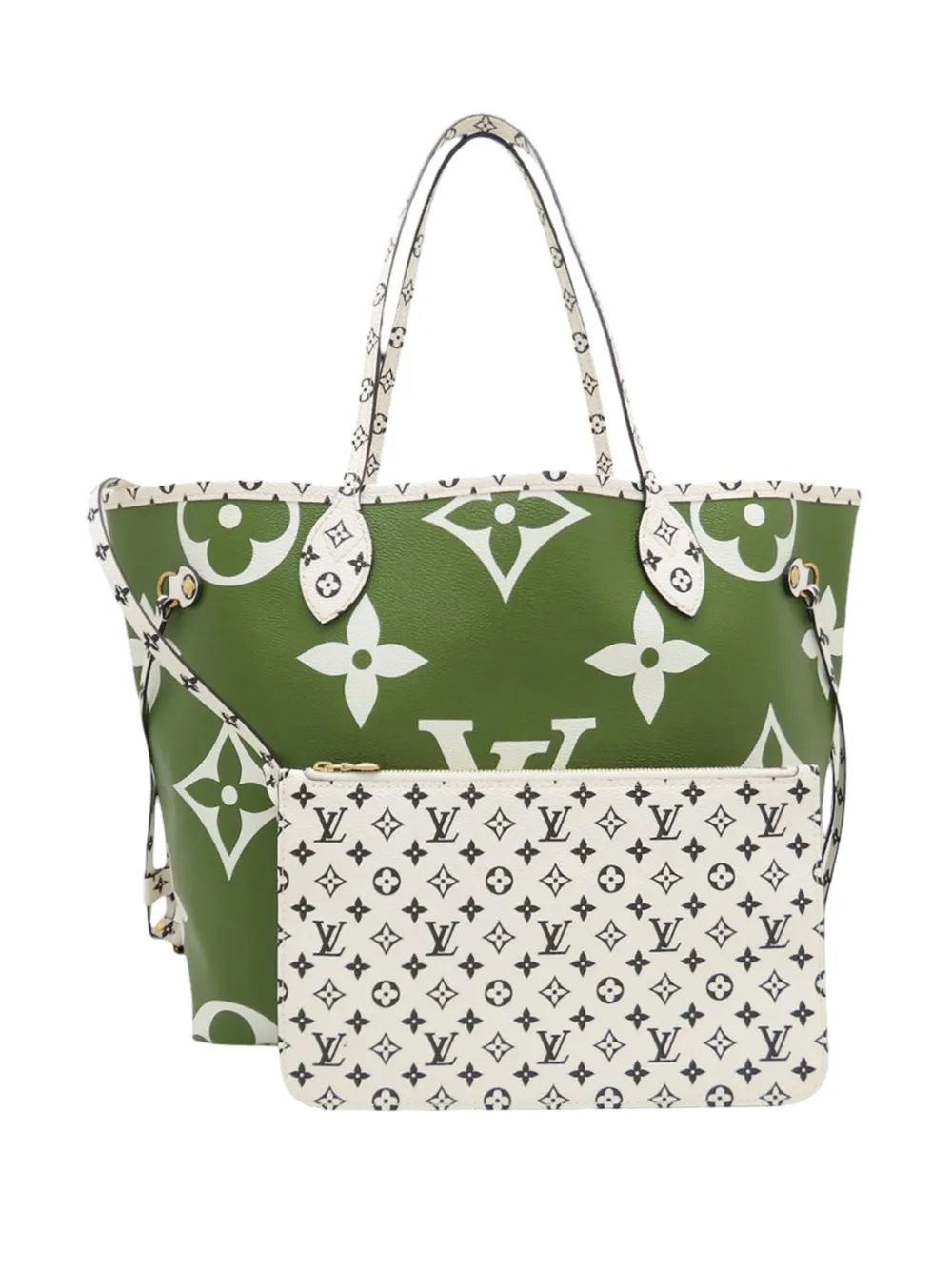 Louis Vuitton Pre-Owned Borsa tote Giant Neverfull MM bicolore con monogramma 2019 - Verde