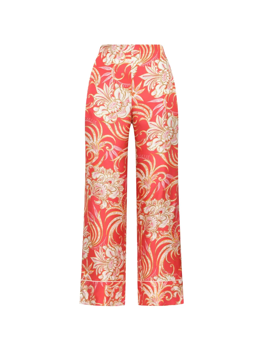 MALIPARMI floral-print silk trousers - Rosso