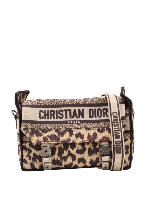 Christian Dior Pre-Owned 2021-2022 Mizza Small Embroidered Canvas Leopard DiorCamp Messenger Bag crossbody bag