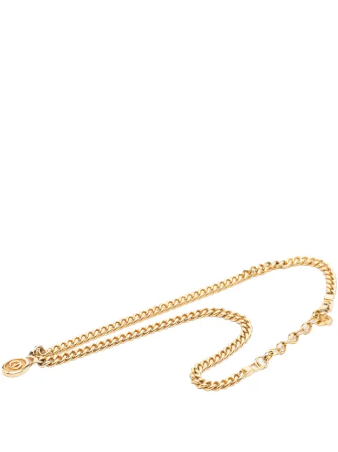Christian Dior Pre-Owned 20th Century Gold Plated CD Logo Oval Pendant Necklace costume necklace