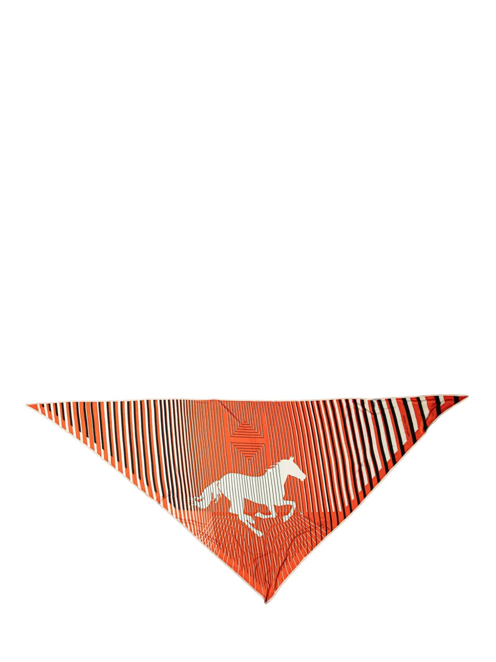 Hermès Pre-Owned 2021-2025 Triangular H Au Galop Silk Scarf scarves - Orange