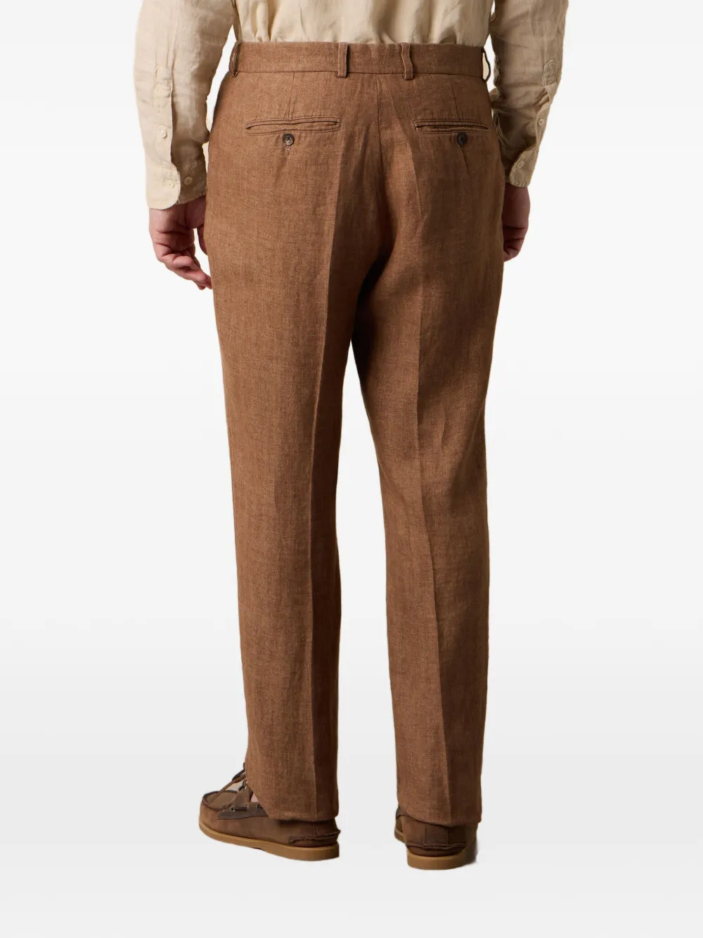 Brooks Brothers Broek met visgraatpatroon Bruin