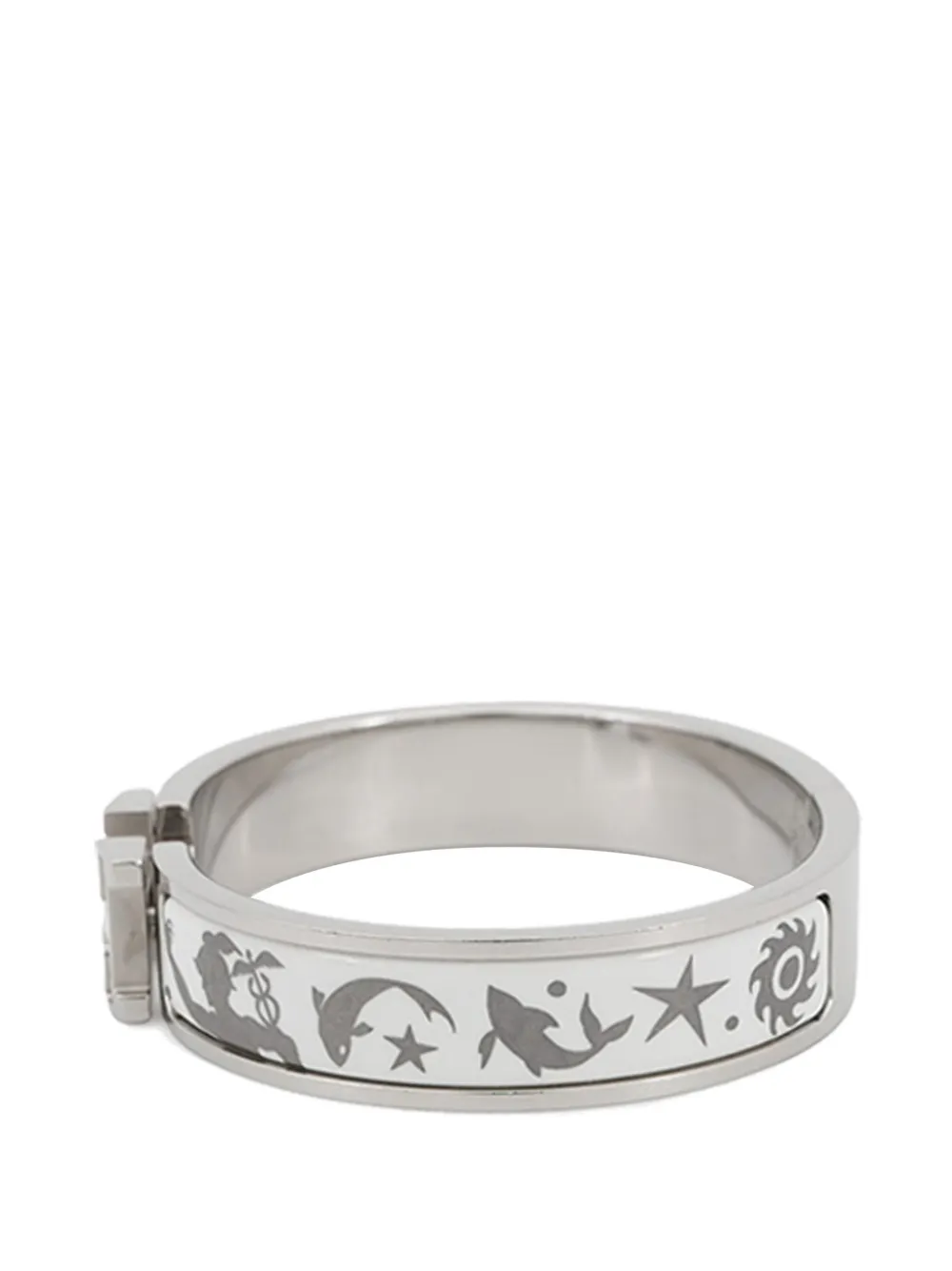  Hermès Pre-owned Bracelet Manchette Fine Fantaisie Pm Sous Le Charme D'orphée En émail à Fermoir H (2000-2026) - Argent 