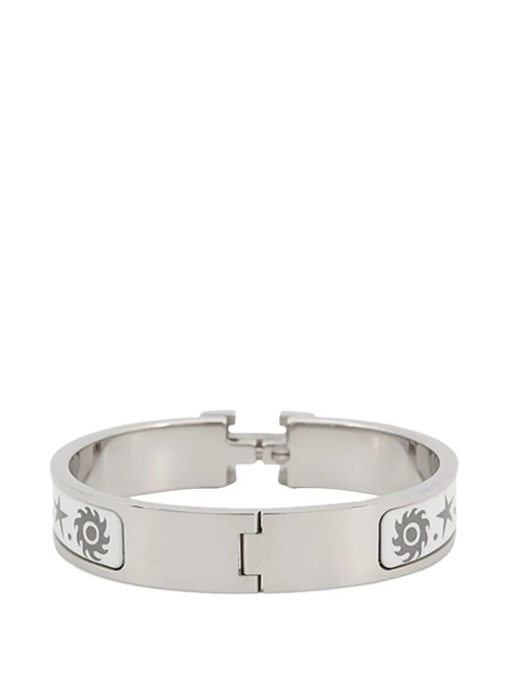  Hermès Pre-owned Bracelet Manchette Fine Fantaisie Pm Sous Le Charme D'orphée En émail à Fermoir H (2000-2026) - Argent 