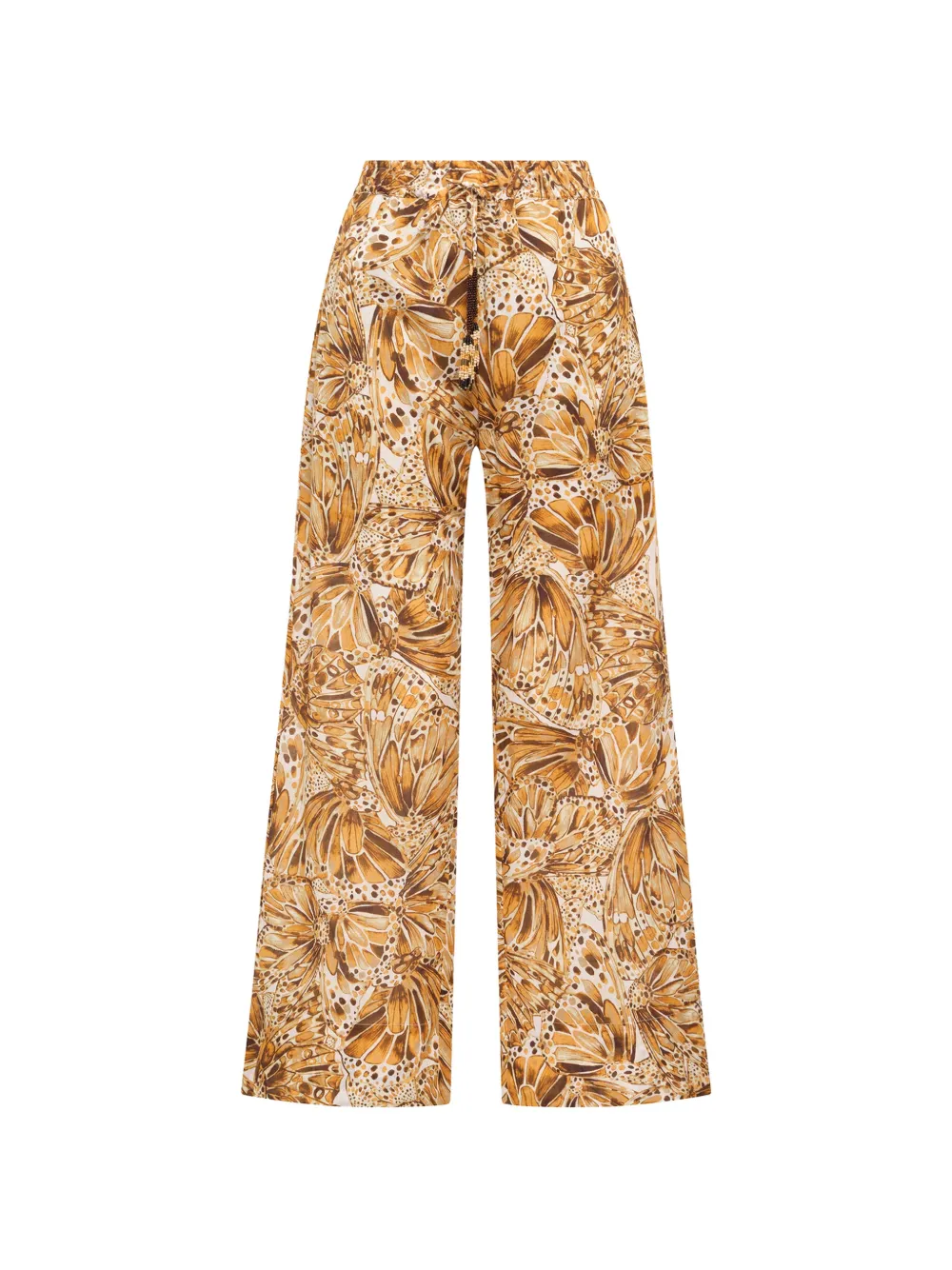 MALIPARMI butterfly-print trousers - Marrone
