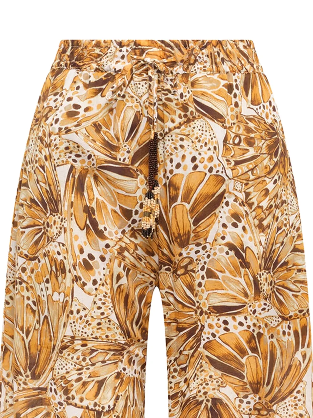 MALIPARMI Broek met vlinderprint Bruin