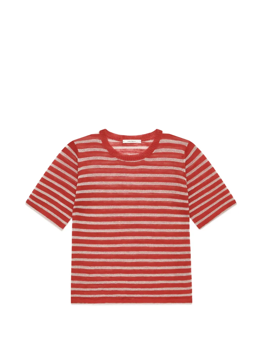 MALIPARMI striped metallic-thread T-shirt - Rot