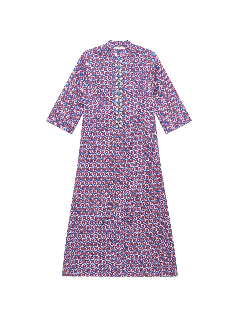 MALIPARMI geometric-print kaftan dress - Violett