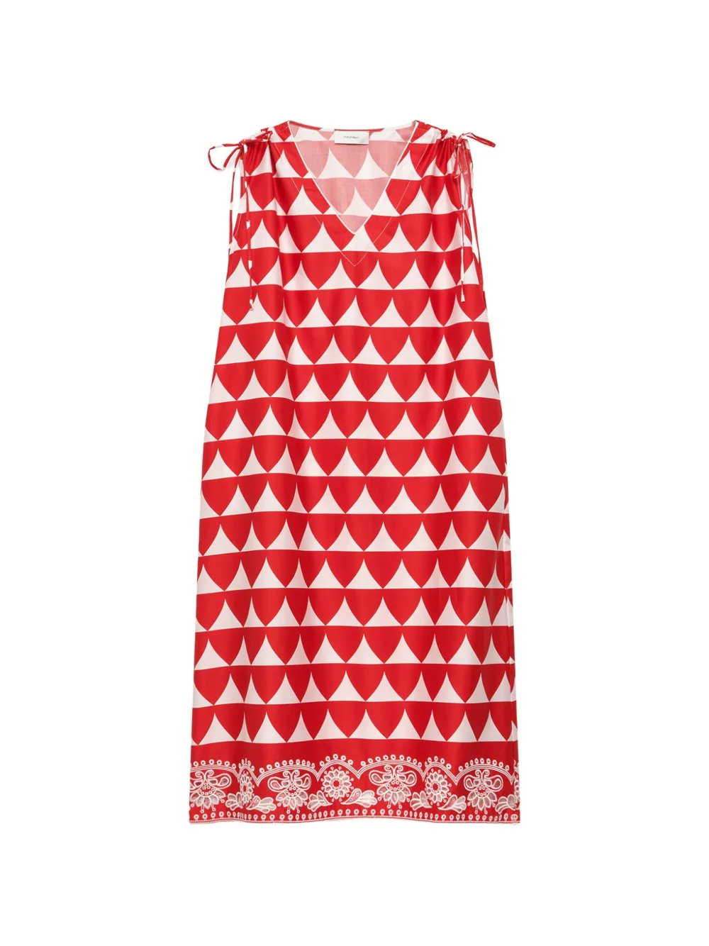 MALIPARMI Optical Broderie maxi dress - Rosso