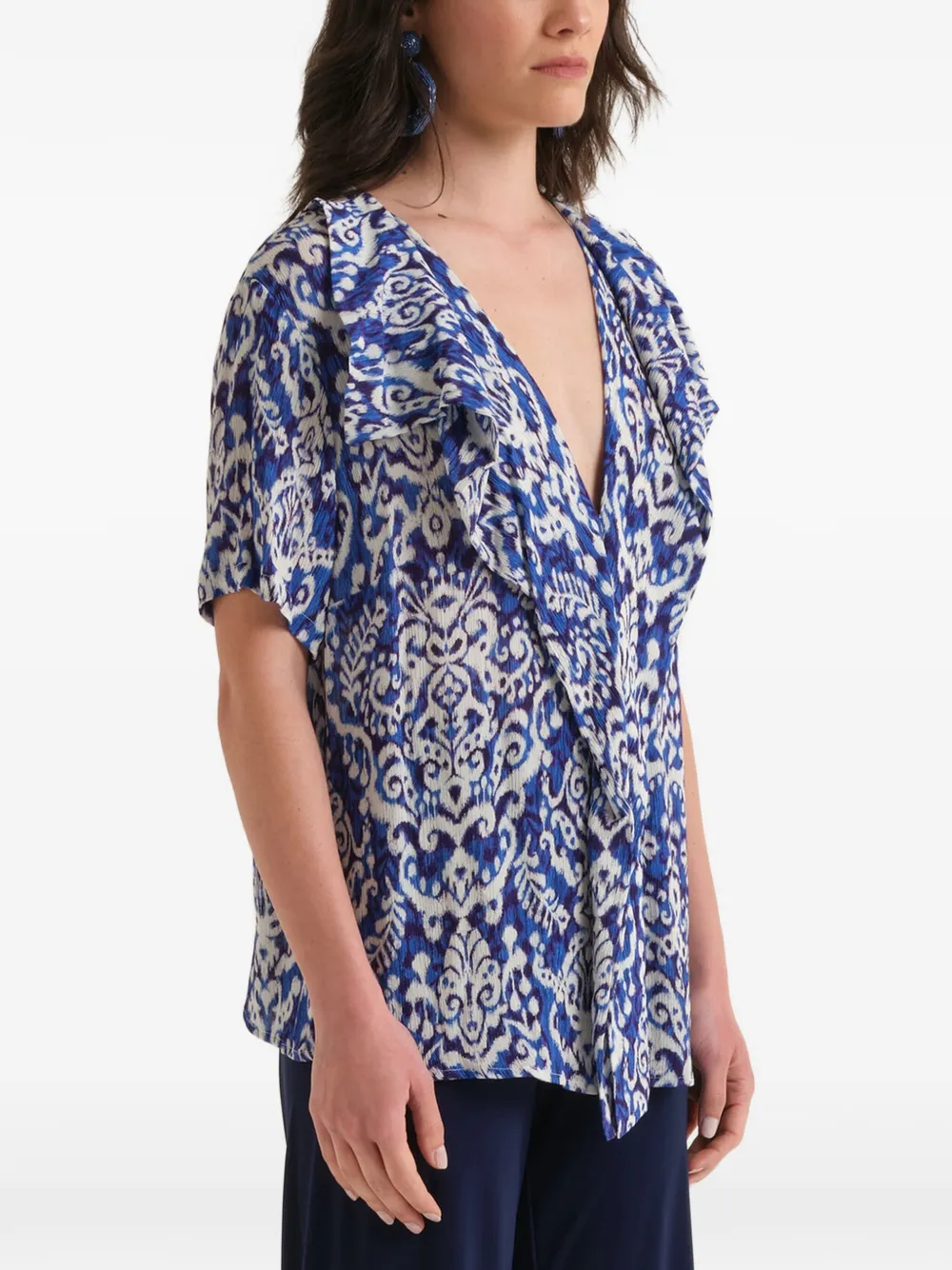  Maliparmi Top Dreamscape Con Estampado Ikat - Azul 