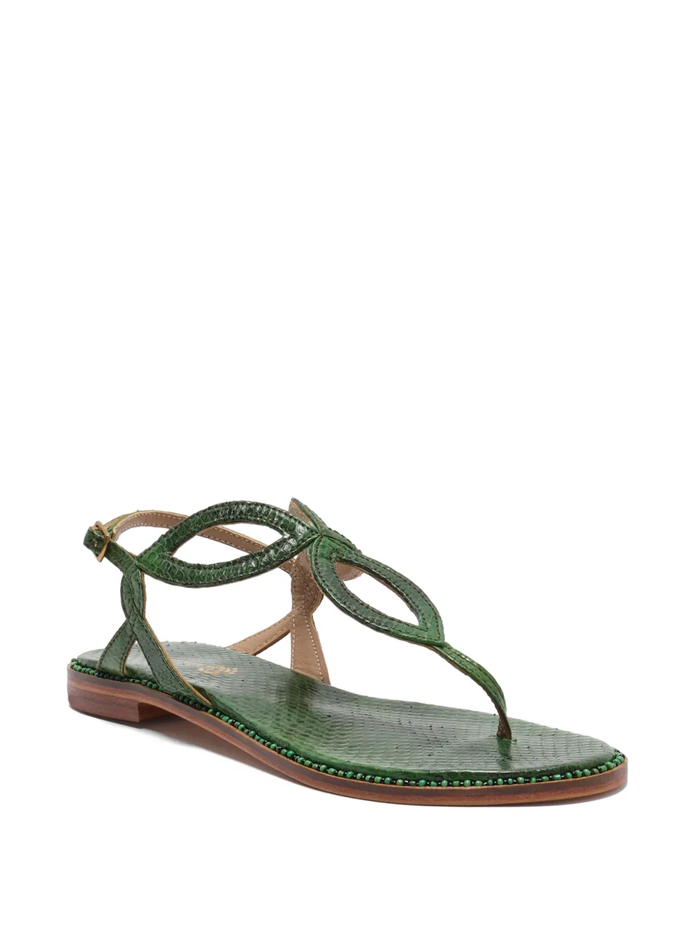 MALIPARMI Urban Spin sandalen met slangenleer-effect Groen