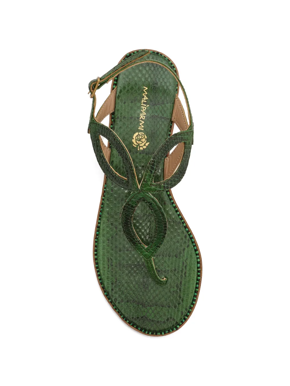 MALIPARMI Urban Spin sandalen met slangenleer-effect Groen
