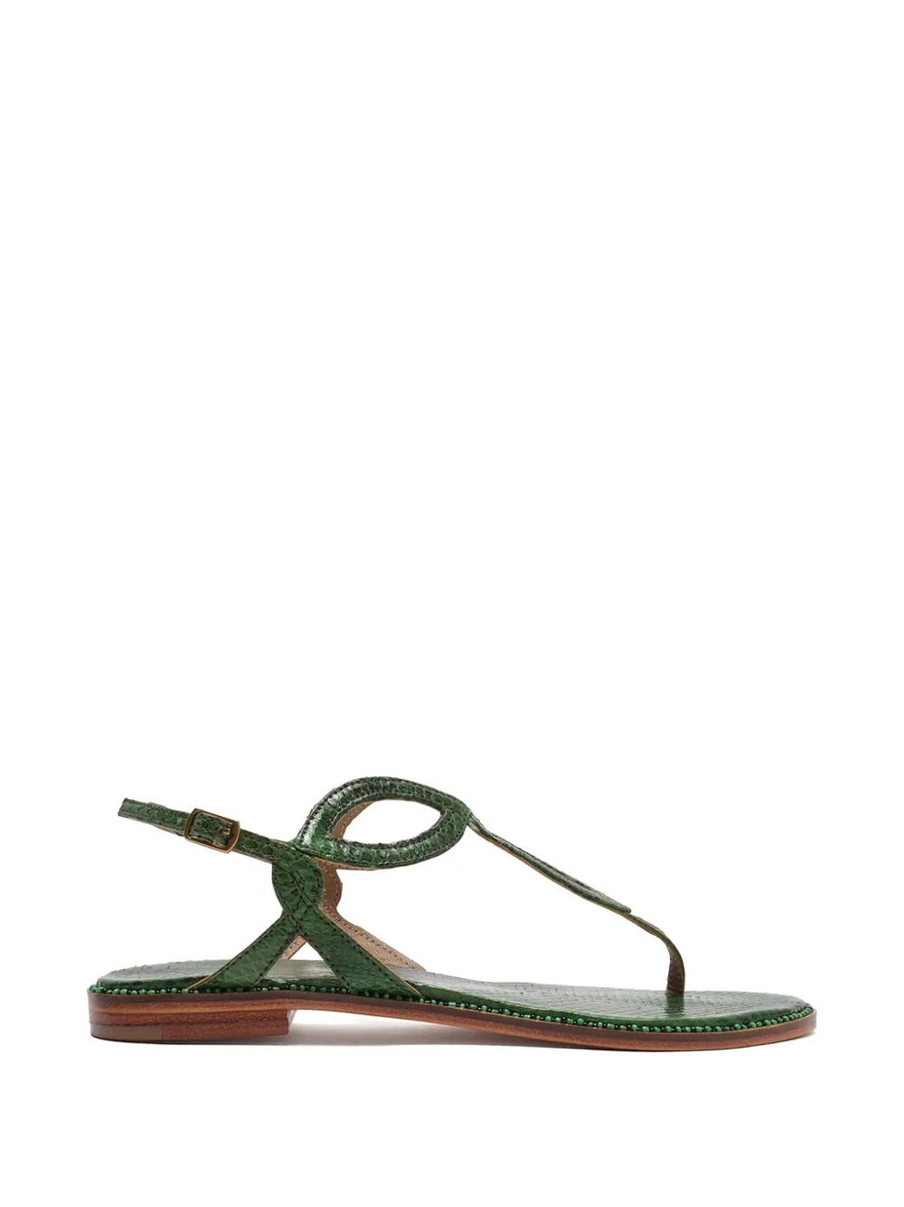 MALIPARMI Urban Spin sandalen met slangenleer-effect Groen