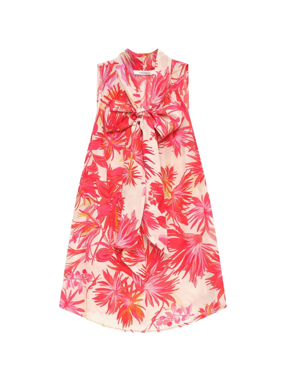 MALIPARMI Botanical Jungle floral-print pussy-bow top - Rosso