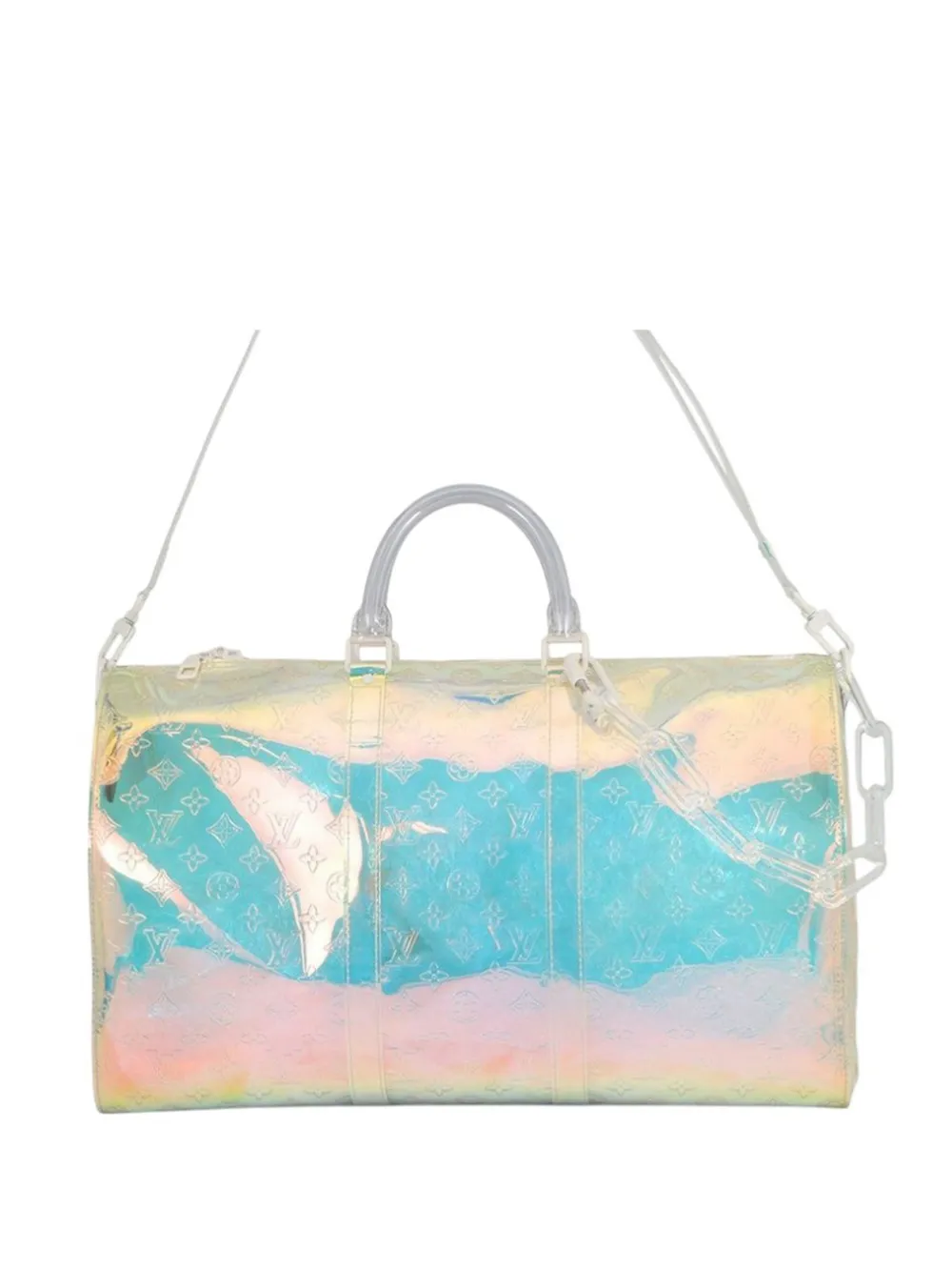Louis Vuitton Pre-Owned 2019 Monogram Prism Keepall Bandouliere 50 travel bag - Bianco